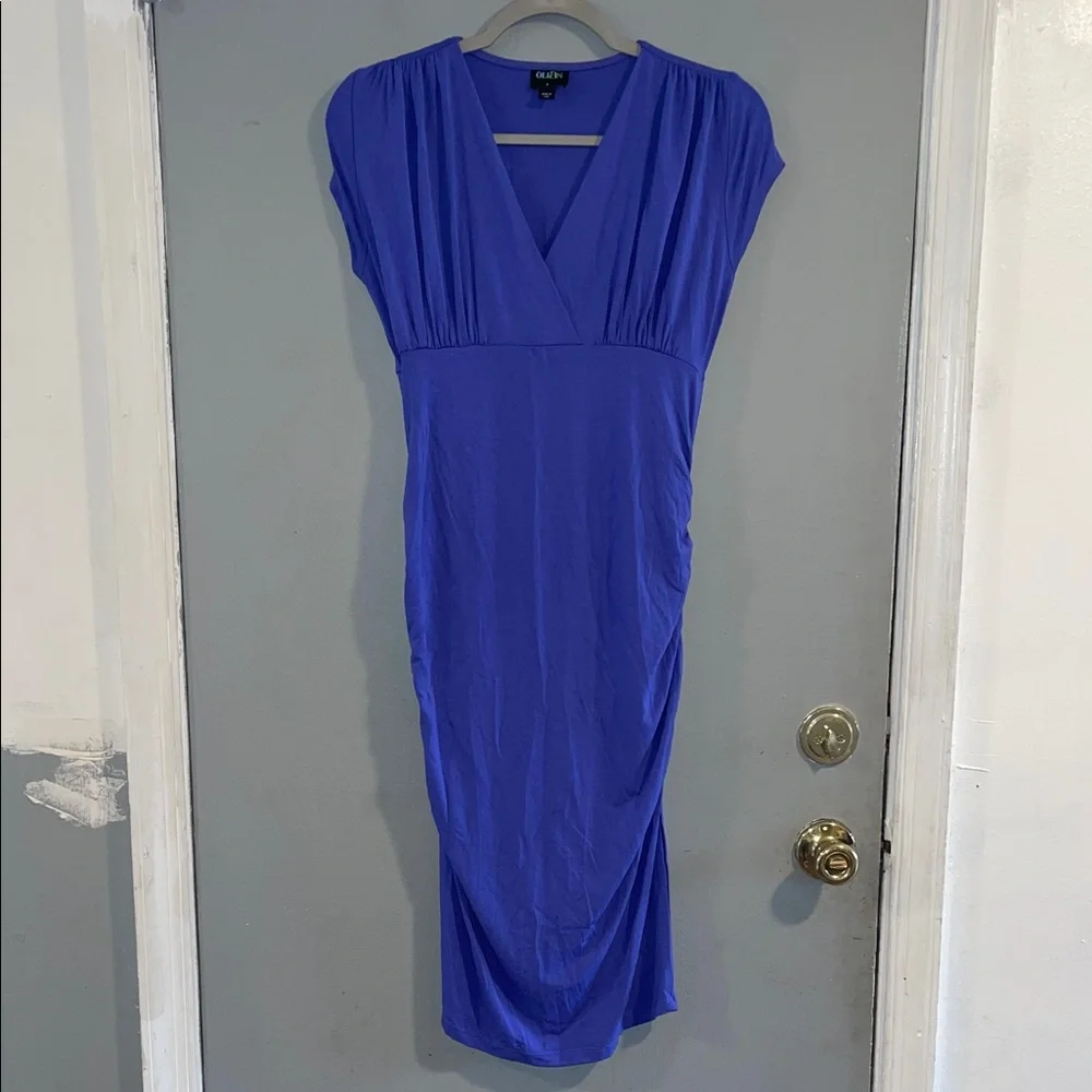Olian Royal Blue Purple Maternity‎ Midi Dress size small